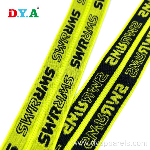 Fashion Custom Logo Jacquard 25MM Fold Over Elastic